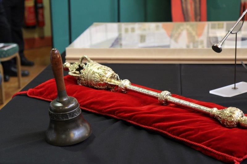 Congleton Mace on red cushion