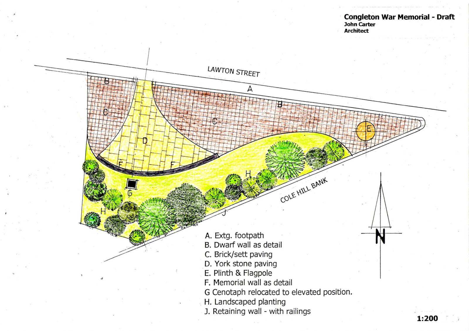 Architect Drawing of Cenotaph