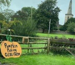 Glebe Farm with Astbury Church in the background