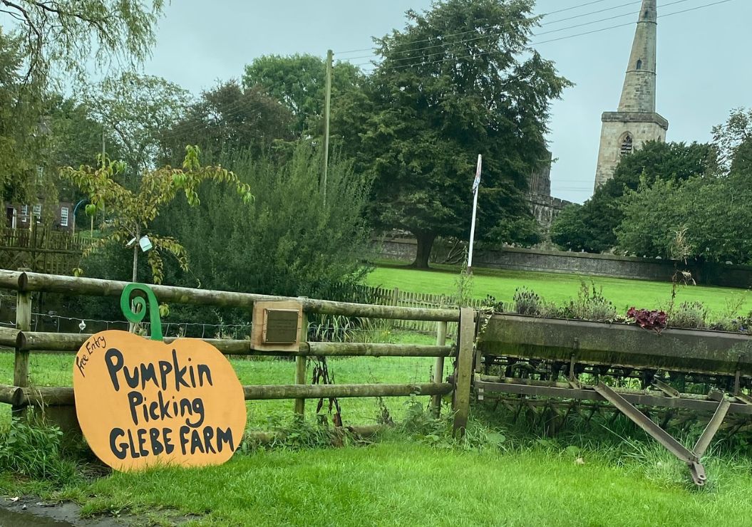 Glebe Farm with Astbury Church in the background