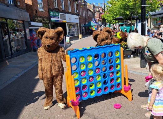 Congleton Bears playing a game in the town centre