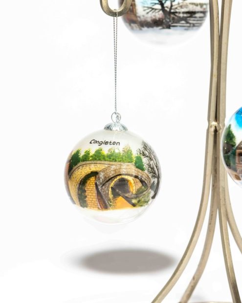 Congleton's Famous Snail Bridge on a Christmas Bauble