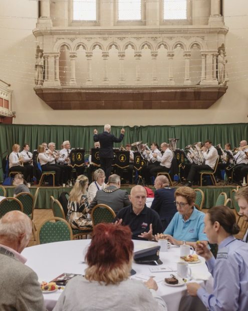 Rode Hall Sliver band inside the Town Hall