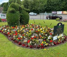 Award winning floral displays on Congleton Roundabout