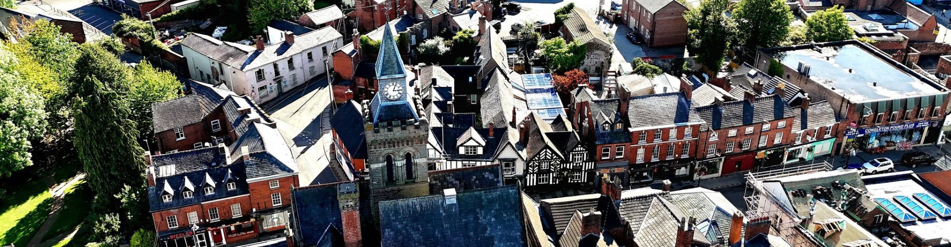 Ariel view of Congleton's High Street