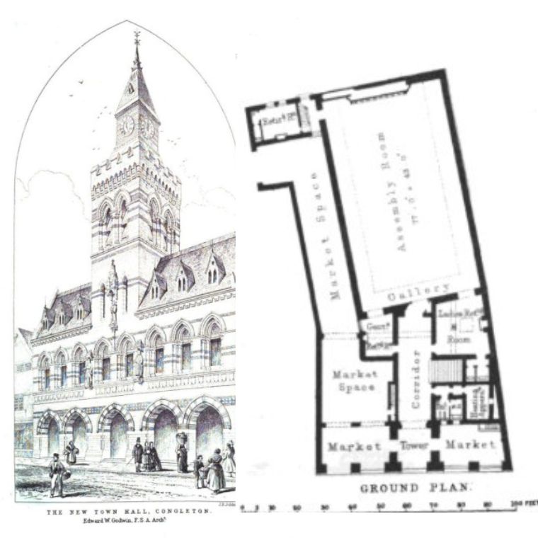 Original layout and drawing of Town Hall