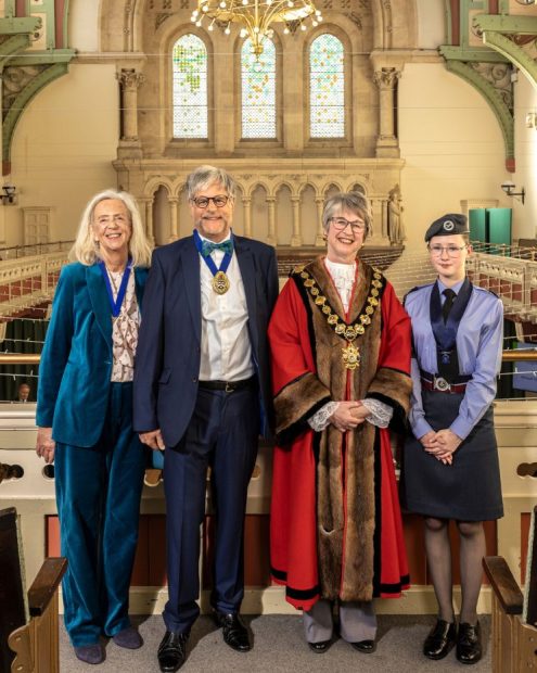 Mayoress Amanda Douglas, Cllr Robert Douglas, Cllr Suzy Firkin and Faith Wrench