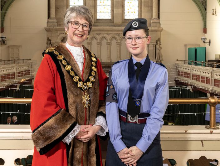 Cllr Suzy Firkin and Mayor's Cadet Faith Wrench